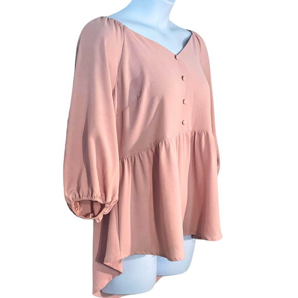 Peach Blouse with Button Detail - Picture 2 of 13